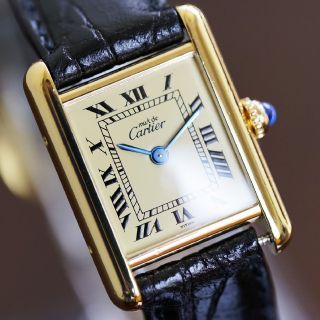 カルティエ(Cartier)の美品 カルティエ マスト タンク アイボリー SM Cartier (腕時計)