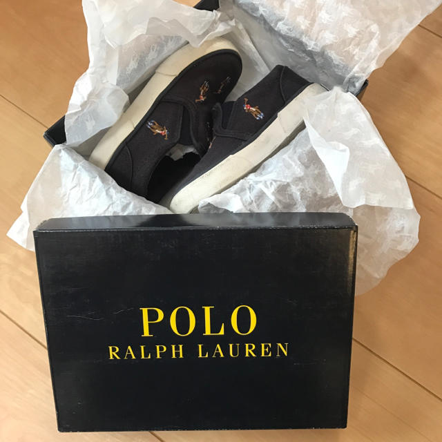 POLO RALPH LAUREN(ポロラルフローレン)の値下げ。ラルフローレン ベビーシューズ スリッポン 14㎝ キッズ/ベビー/マタニティのベビー靴/シューズ(~14cm)(スリッポン)の商品写真