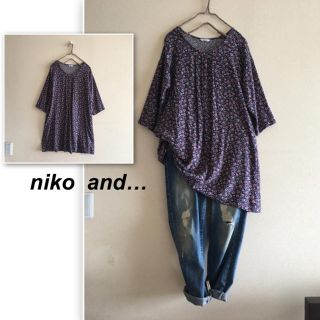 ニコアンド(niko and...)のつゆちゃん様専用❣️ニコアンド✨ネイビーの総柄ワンピース(ミニワンピース)