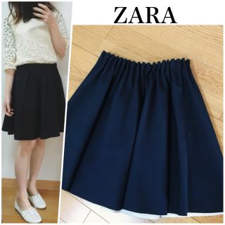 ザラ(ZARA)のZARA ウエストフリルゴムスカート(ひざ丈スカート)