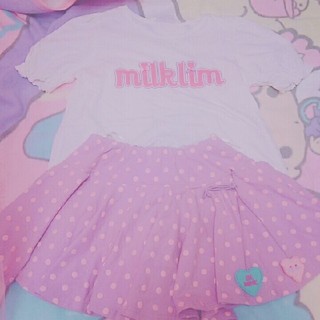 ミルクリーム(milklim)のmilklim˙˚ʚ✞ɞ˚˙おめかしTシャツ＆ドットちゃんスカート(Tシャツ(半袖/袖なし))