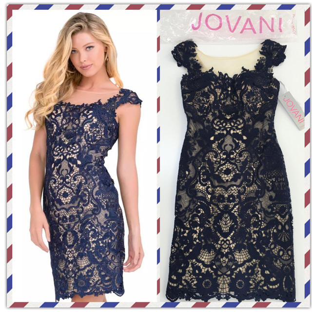 TADASHI SHOJI(タダシショウジ)の新品 高級ドレス Jovani 総レース ワンピース レディースのフォーマル/ドレス(ミニドレス)の商品写真