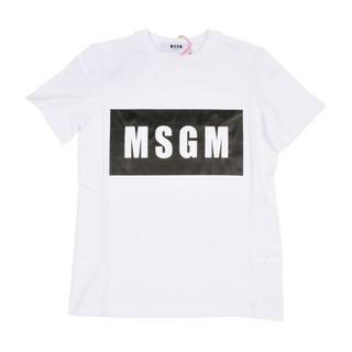 エムエスジイエム(MSGM)のMSGM　レディース ホワイトBOXロゴ半袖Tシャツ　XS(Tシャツ(半袖/袖なし))