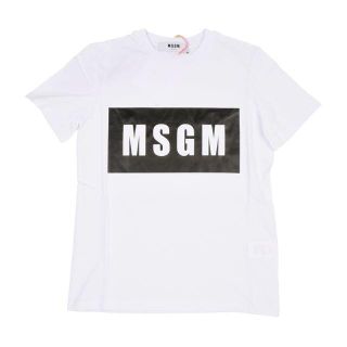 エムエスジイエム(MSGM)のMSGM　レディース ホワイトBOXロゴ半袖Tシャツ　XS(Tシャツ(半袖/袖なし))