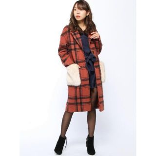 セシルマクビー(CECIL McBEE)の新品セシルマクビー*ポケットファー付きチェックチェスターコート(チェスターコート)