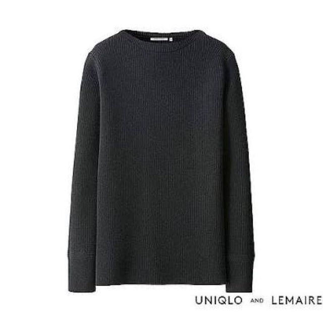 UNIQLO(ユニクロ)のユニクロ Lemaire ルメール ボートネックセーター S ネイビー メンズのトップス(ニット/セーター)の商品写真