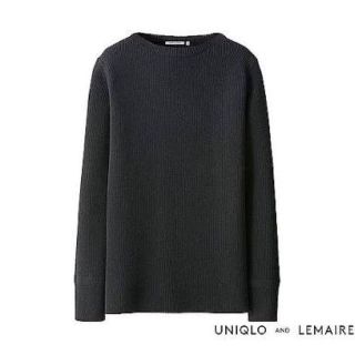 ユニクロ(UNIQLO)のユニクロ Lemaire ルメール ボートネックセーター S ネイビー(ニット/セーター)