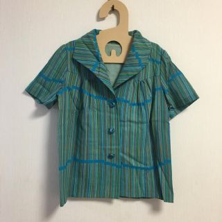 サンタモニカ(Santa Monica)のused clothing  ストライプシャツ 古着 ユーロ ヴィンテージ(シャツ/ブラウス(半袖/袖なし))