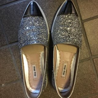 ミュウミュウ(miumiu)のmasaco様専用 miumiu グリッタースリッポン(スリッポン/モカシン)