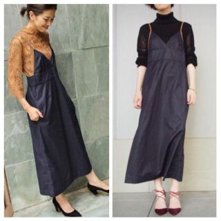 イエナ(IENA)の美品☆ IENA 16SS ライトOZデニムジャンパースカート イエナ(ロングワンピース/マキシワンピース)