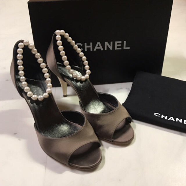 美品  CHANEL  パール  パンプス  サンダル  靴