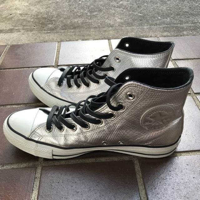 CONVERSE(コンバース)の134_LAGY様専用 レザー メタリックパイソン コンバース メンズの靴/シューズ(スニーカー)の商品写真