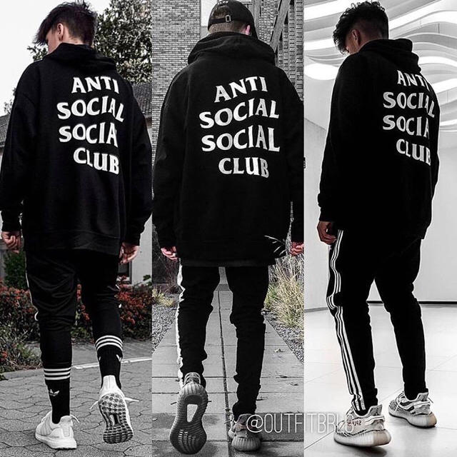 【L】Anti social social club パーカー ASSC 黒 | フリマアプリ ラクマ