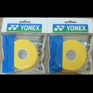 ヨネックス(YONEX)のYONEX グリップテープ 五本巻き ×２ イエロー(バドミントン)