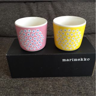 マリメッコ(marimekko)のラスト 廃盤 新品 未使用 マリメッコ プケッティ ラテマグ ピンク イエロー(グラス/カップ)