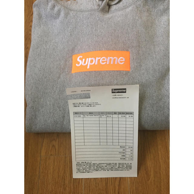 Supreme Box Logo Hooded Grey Mサイズ