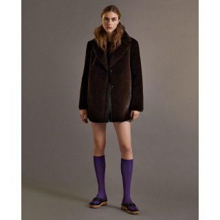 ザラ(ZARA)の新品 ZARA ファーコート ロングコート レディース フェイク毛皮コート(毛皮/ファーコート)