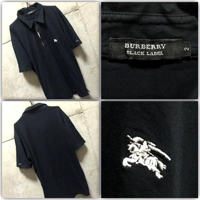 BURBERRY(バーバリー)のきくぱんさん売約 バーバリー メンズM ポロシャツ 黒色 ブラックレーベル メンズのトップス(ポロシャツ)の商品写真