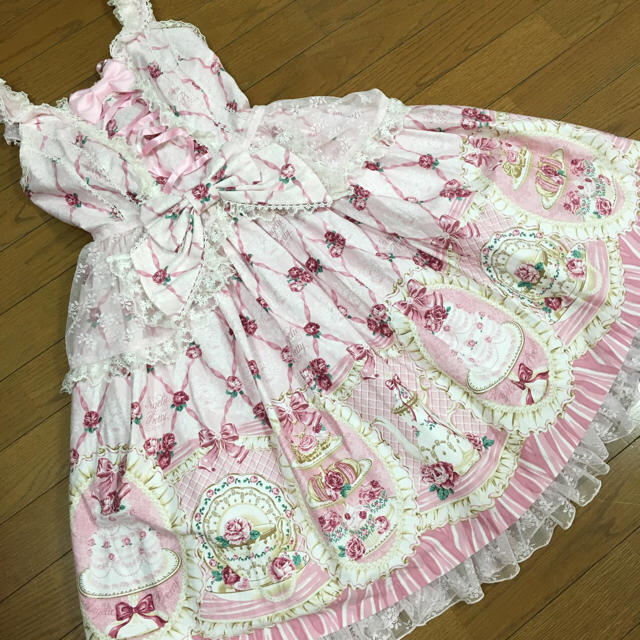Angelic Pretty - Salon de the Rose🌹JSKボンネットセットの Angelic Pretty - Salon de the Rose🌹JSKボンネットセットの