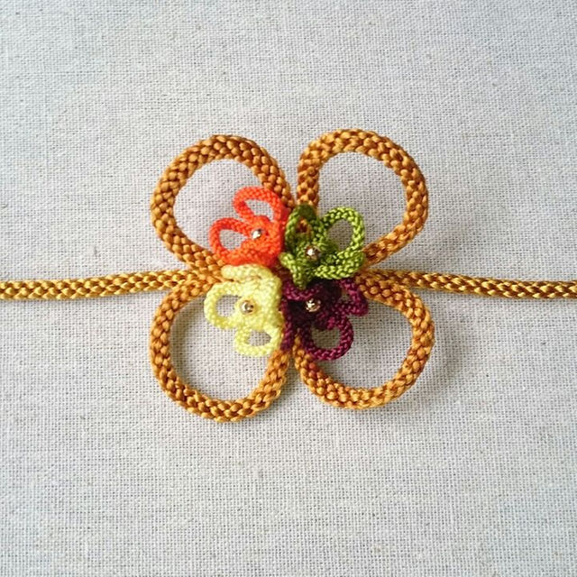 飾り帯締め 帯飾り 几帳結び ブーケのような花結びの通販 By ミッフィー S Shop ラクマ