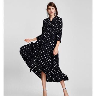 ザラ(ZARA)のhazukiさま専用☆ZARA☆大人気☆ドットロングワンピ(ロングワンピース/マキシワンピース)