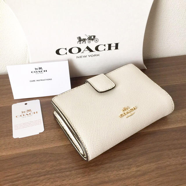 COACH - COACH コーチ 折り財布 チョーク ホワイト 二つ折り財布の通販