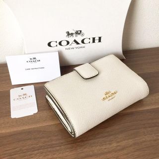 COACH コーチ　折り財布　シグネチャー チョーク　ホワイト　白色二つ折り財布