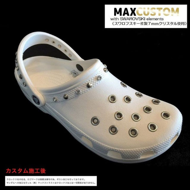 スワロフスキ-ｘクロックス ホワイト カスタム SWAROVSKI crocs