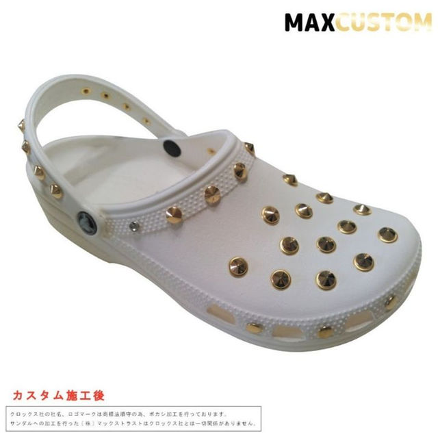 crocs(クロックス)のクロックス crocs ネオパンク カスタム 白 金 サイズ22～30cm 新品 メンズの靴/シューズ(サンダル)の商品写真