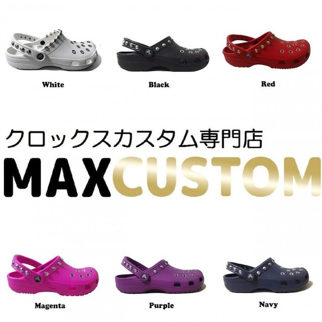 crocs(クロックス)のクロックス crocs パンクカスタム 純金メッキ加工 黒 22～30cm 新品 レディースの靴/シューズ(サンダル)の商品写真