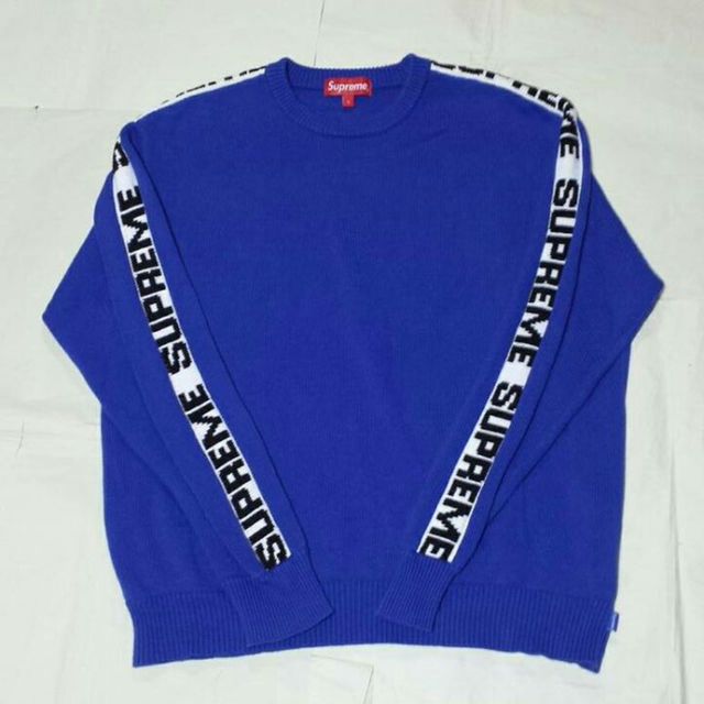 Supreme(シュプリーム)の送料込みsizeL supreme  sleeve stripe sweater メンズのトップス(ニット/セーター)の商品写真