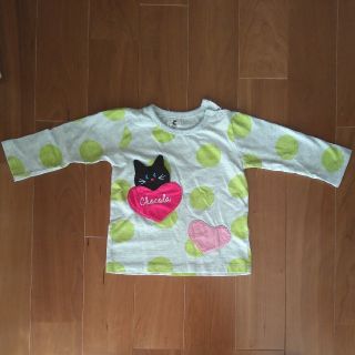 ショコラ(Chocola)のｼｮｺﾗ chocola 猫水玉ロンT　90(Tシャツ/カットソー)