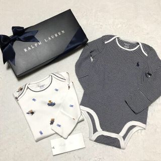 ラルフローレン(Ralph Lauren)の＊George様 専用＊ギフト☆新品✨ベアー×ボーダーボディスーツ 12M/80(ロンパース)