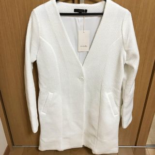 リエンダ(rienda)の【新品】rienda IラインカットミディJK(ノーカラージャケット)