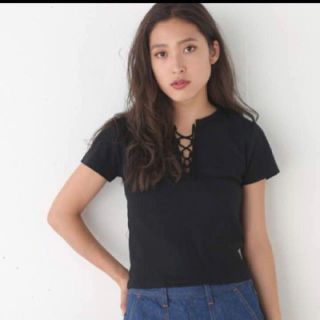 マウジー(moussy)のmoussy レースアップTシャツ(Tシャツ(半袖/袖なし))