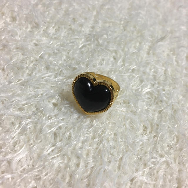 black heart pearl  ハンドメイドのアクセサリー(リング)の商品写真