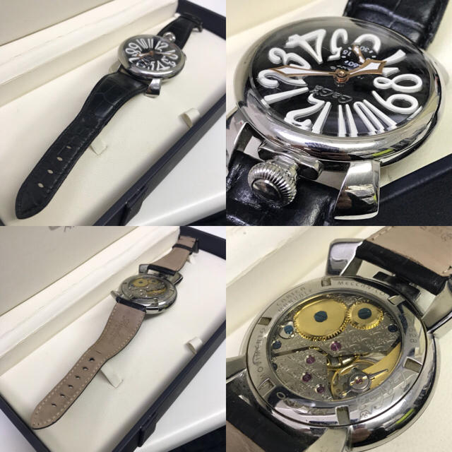 ガガミラノ 腕時計 マヌアーレ48mm 革ベルト 手巻き