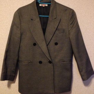 ダブルシー(WC)のチェックのアウター(ノーカラージャケット)