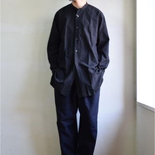 コモリ(COMOLI)のやす様専用 comoli 16aw バンドカラーシャツ チョークストライプ (シャツ)