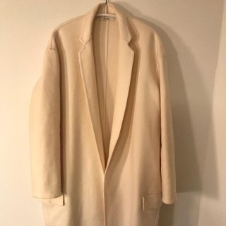 セリーヌ(celine)の美品 16SS ホワイト エッグ クロンビー カシミア コート34(ロングコート)