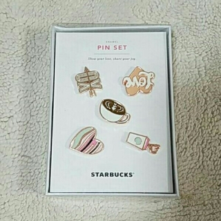 スターバックスコーヒー(Starbucks Coffee)のスターバックス☆バレンタイン ピンバッジ セット 韓国(バッジ/ピンバッジ)