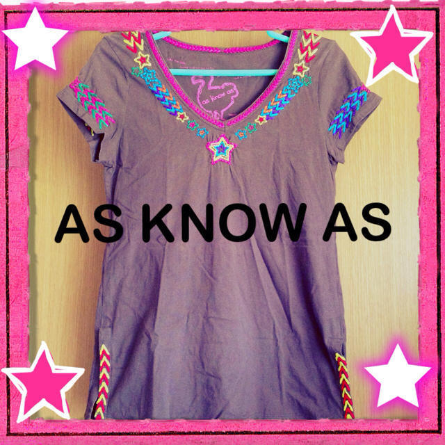 AS KNOW AS(アズノウアズ)のAS KNOW AS♡刺繍エスニックT レディースのトップス(Tシャツ(半袖/袖なし))の商品写真