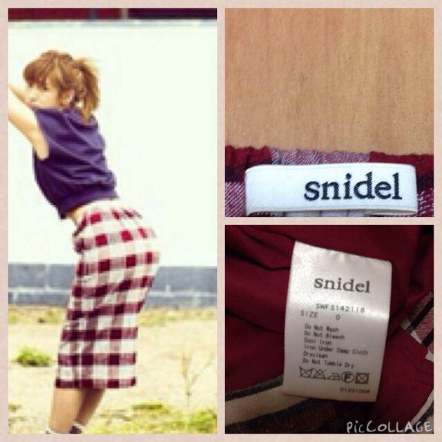 SNIDEL(スナイデル)のsnidelチェックミドルスカート♪ レディースのスカート(ひざ丈スカート)の商品写真