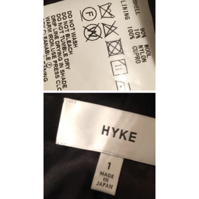 HYKE(ハイク)の＊専用  HYKE 今季ノーカラーPコート レディースのジャケット/アウター(ピーコート)の商品写真