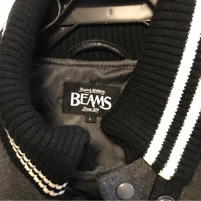 BEAMS ビームス スタジャン 黒グレー #L