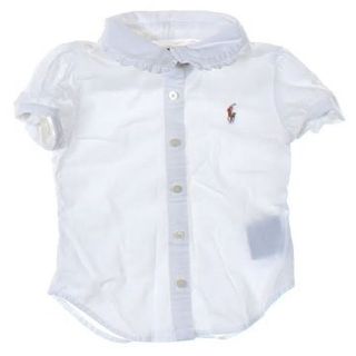 ラルフローレン(Ralph Lauren)の値下げ! ラルフローレン ホワイト 半袖フレンチシャツ 2/2T Girl(ブラウス)