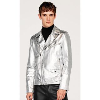 ZARA MAN シルバーライダースジャケット | aluminiopotiguar.com.br