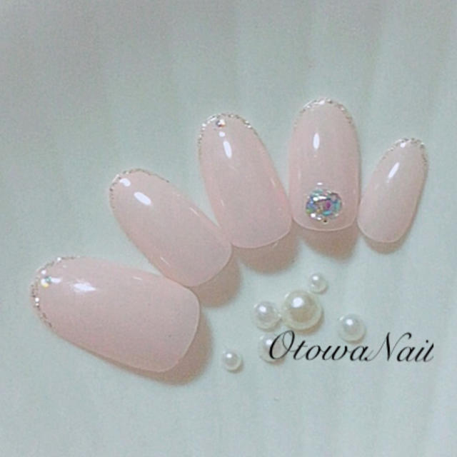 ワンカラービジュー シアーパステルピンク ネイルチップの通販 By Kc Nail Shop名改名 ラクマ