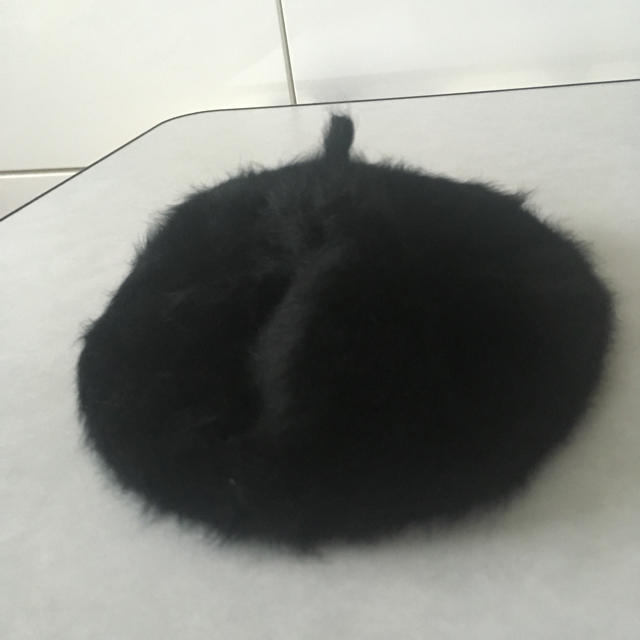 フワフワベレー帽 黒 レディースの帽子(ハンチング/ベレー帽)の商品写真