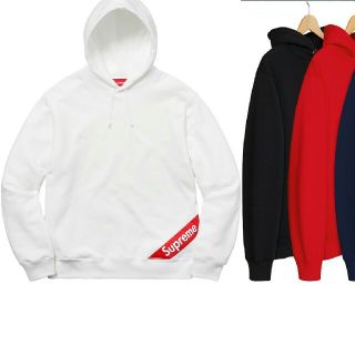 シュプリーム(Supreme)の希少18ss 　corner  label hooded グレー(パーカー)